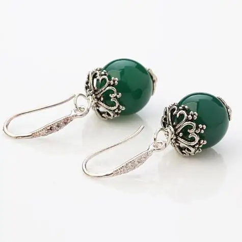 Natural Agate Earrings Semi Precuous Stone Black Blue Green Natural Agate Earrings Semi Precuous Stone Black Blue Green Gem Dangle Handmade Jewelry In Drop From Accessories