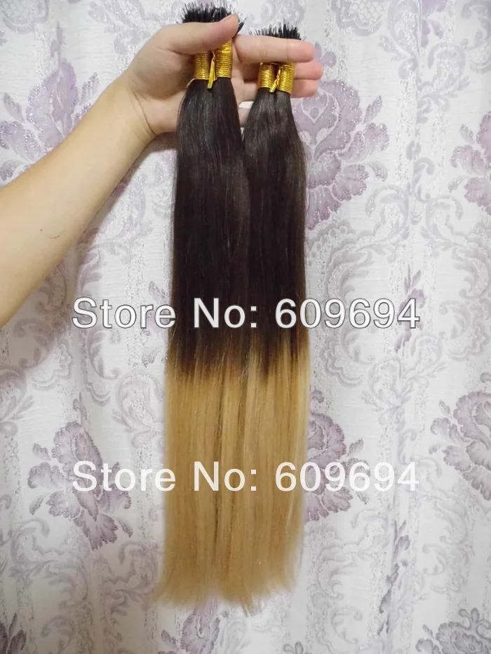 2t22 Stick I Tip Hair Ombre Two Tone Dip Dye Hair Extensions 18