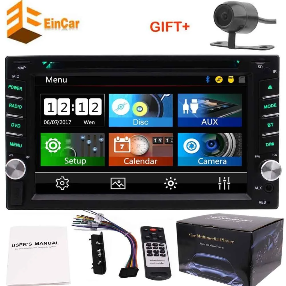

Double din 2din car radio autoradio no GPS in dash headunit DVD CD player automagnitol bluetooth,USB,AUX,video&audio+rear camera