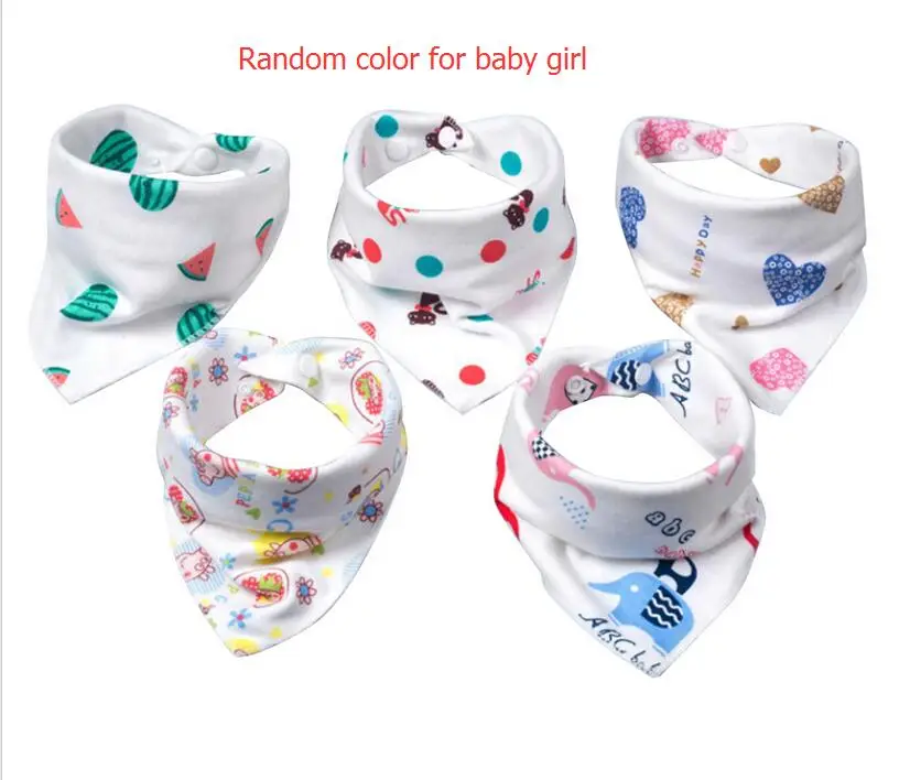 for baby girl 5 шт./партия, детские нагрудники, двухслойные хлопковые нагрудники с рисунком животных, бандана, слюнявчик - Цвет: for baby girl