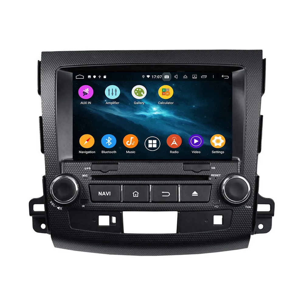 Top 8" 2 Din Android 9.0 Car DVD player GPS Navigation for Mitsubishi Outlander 2006-2012 radio stereo support Rockford Amplifier 2