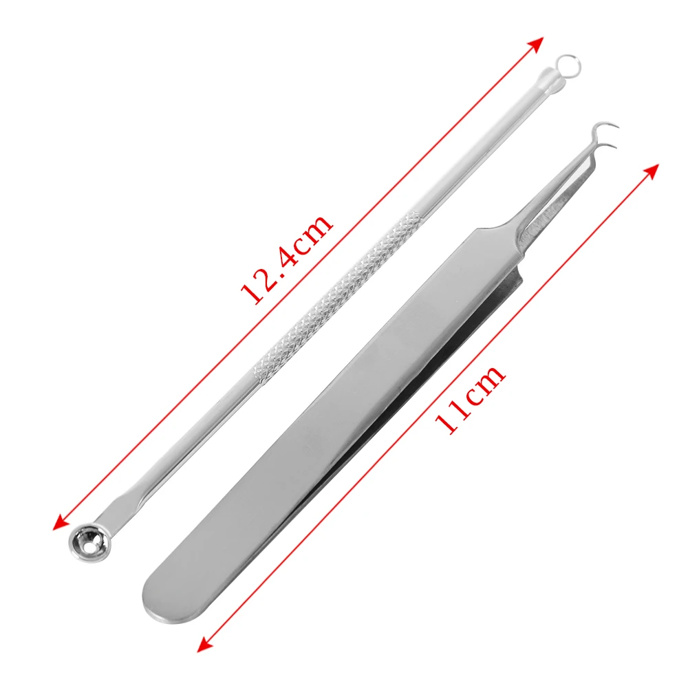 2 шт./компл. Нержавеющая сталь изгиб изогнутый очиститель лица угри, акне, недостатки кожи Remover Пинцет иглы инструменты