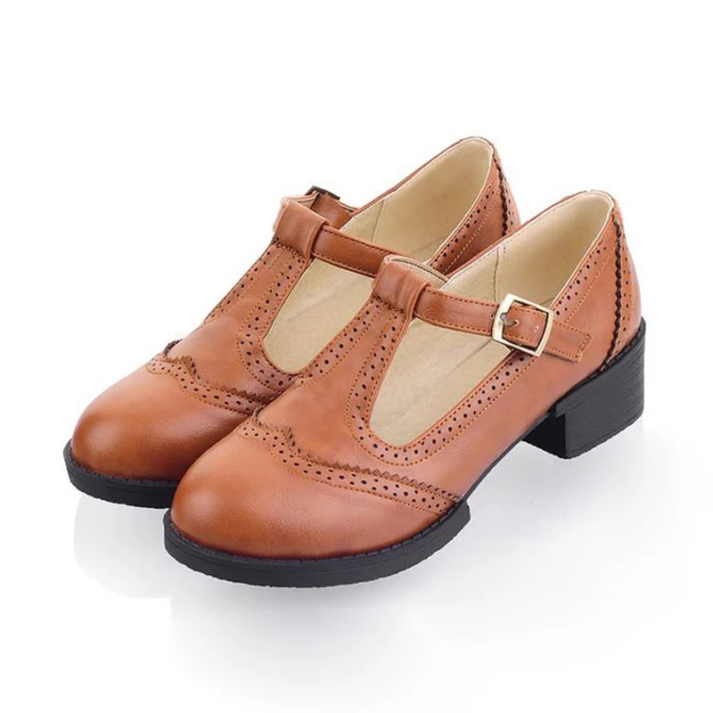 Spring Autumn Flat T strap Oxford Shoes 
