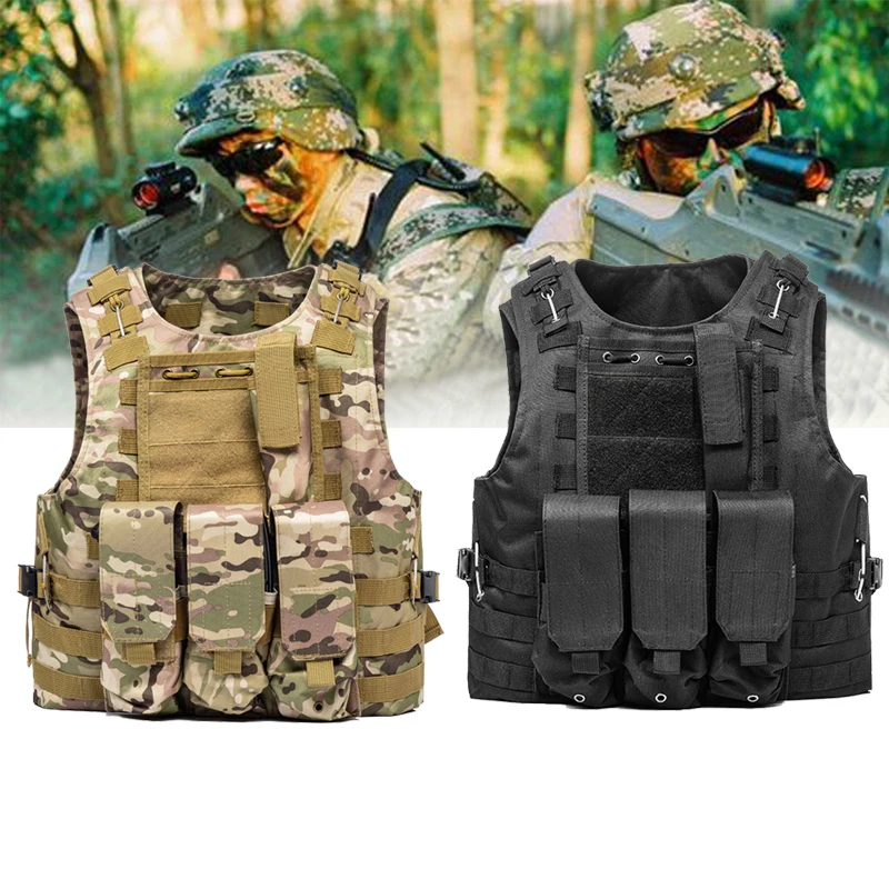

Military Tactical Camouflage style Vest SWAT Police Combat Assault Plate Carrier CS Paintball security Clothing Hunting Vest