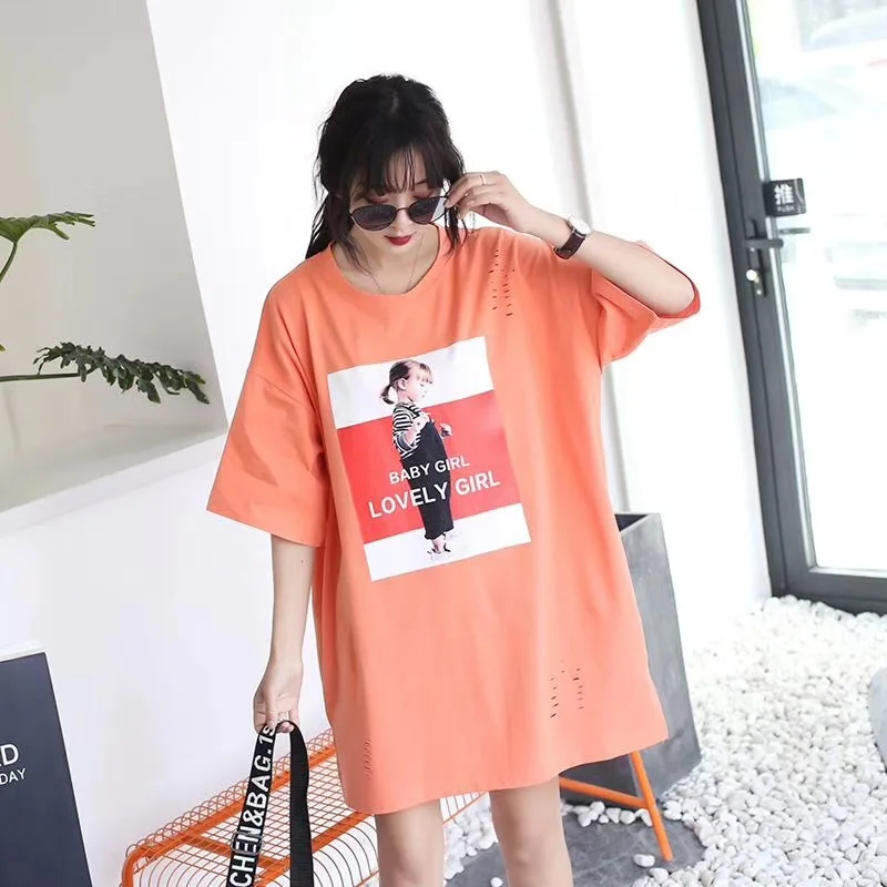 

Shuchan Streetwear Loose Women's T-shirt Summer 2019 Tee Shirt Femme Korean Fashion Short Sleeve Women Casual Shirt 003