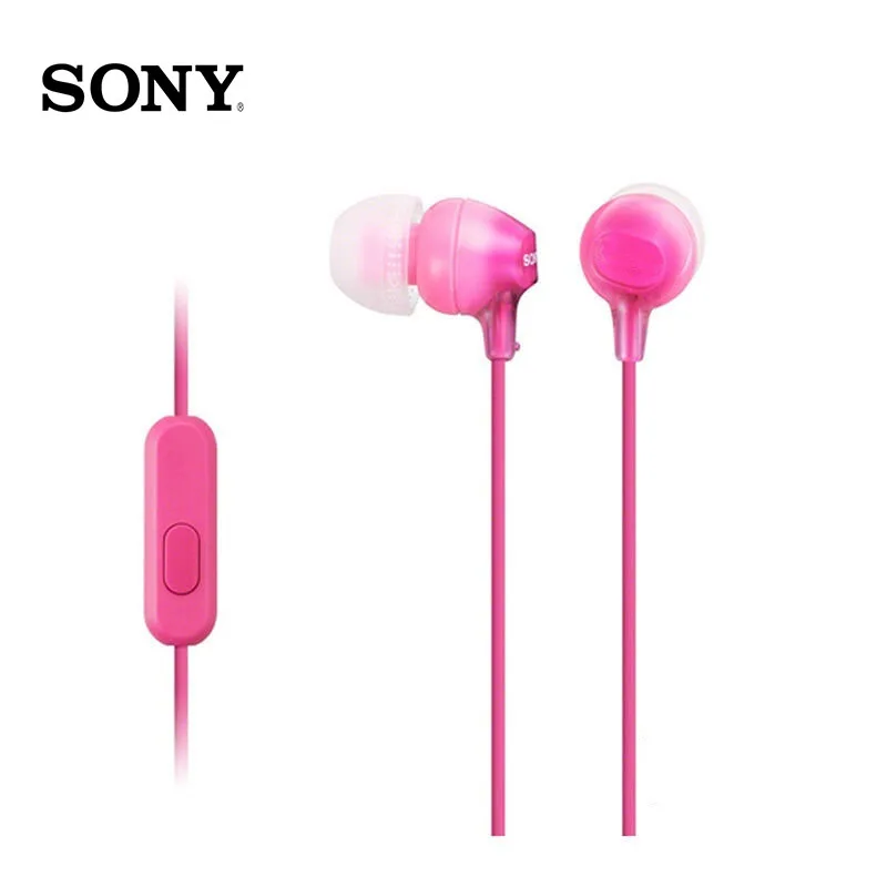 Sony MDR-EX15AP 3,5 мм проводные наушники-вкладыши сабвуфер стерео наушники Hands-free с микрофоном для Iphone sony oneplus Xiaomi huawei