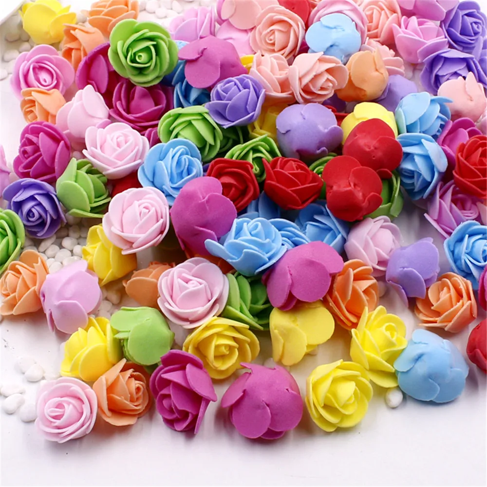 

cheap 30pcs Mini PE Foam Rose Artificial Flowers For Wedding Car Decoration DIY Wreath Decorative Valentine's day Fake Flowers