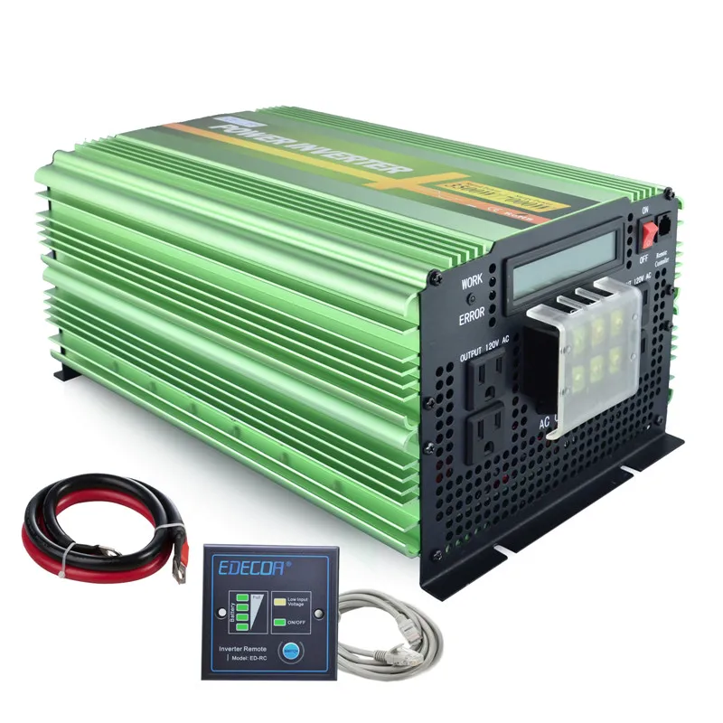 

EDECOA pure sine wave power inverter 3500w 7000w peak 12V 110V 120V converter to run air conditioner free shipping