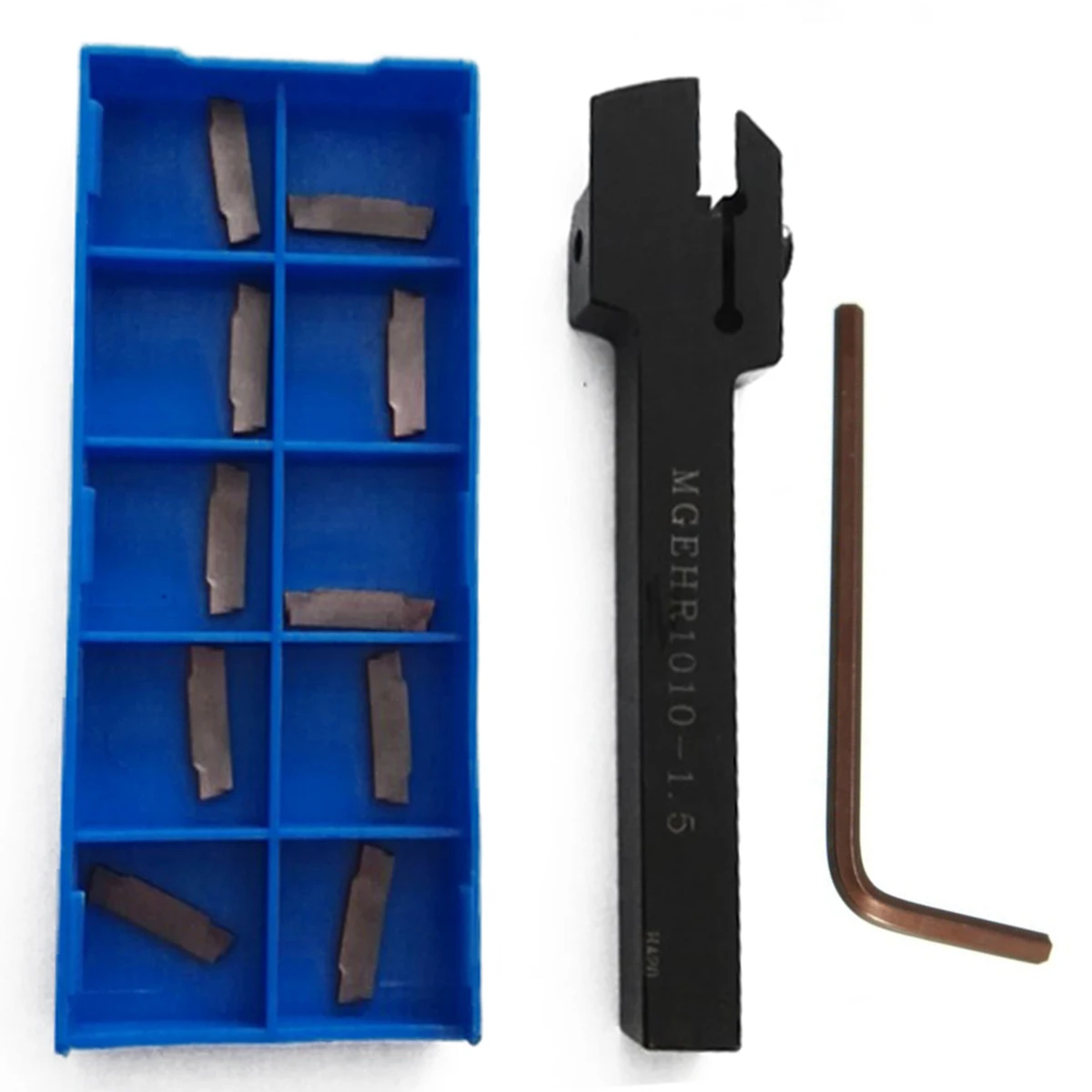 

1pc MGEHR 1010-1.5 External Grooving Tool Holder 10x10x100mm + 10pcs MGMN150-G Insert with Wrench Mayitr For Lathe Turning Tools
