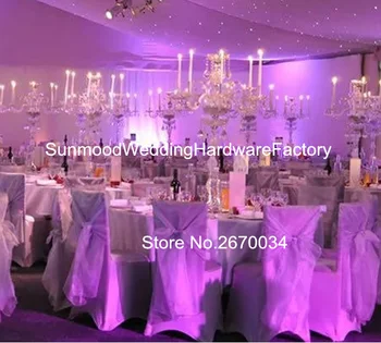 

Decorative feather flower wedding 5 arms candle holder centerpieces