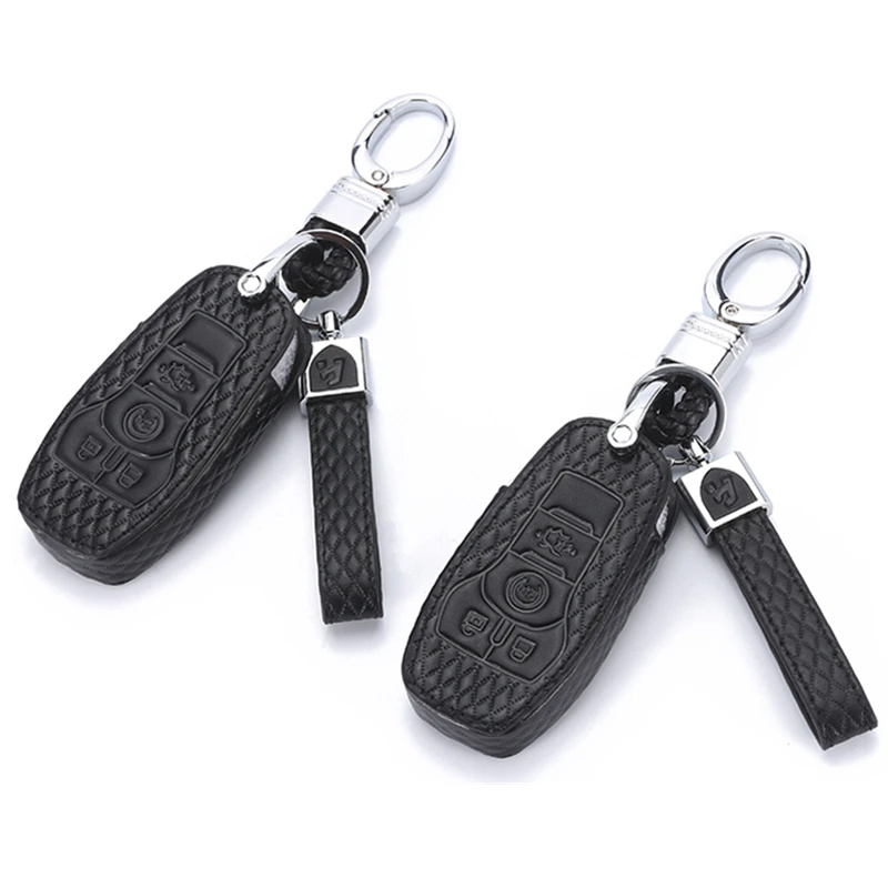 

1 Pcs Car Key Case Cover Leather Shell For 2015 2016 2017 2018 Ford Fusion Mondeo Mustang Taurus F150 Explorer Edge Lincoln MK
