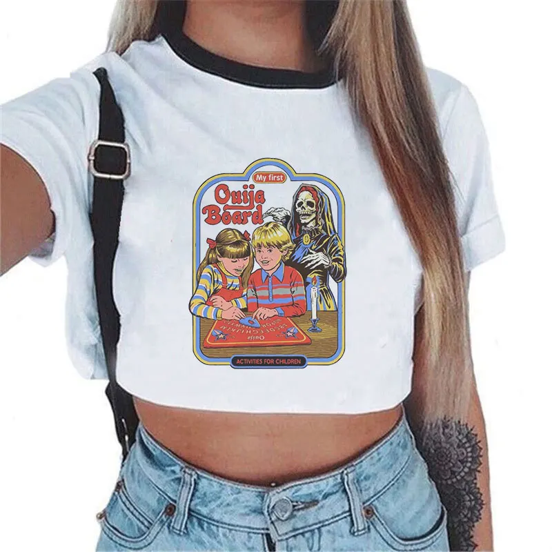 Забавная женская футболка в стиле Харадзюку винтажные футболки с изображением сатаны, собаки, мама может держать его, модная футболка с коротким рукавом женские топы - Цвет: 1441