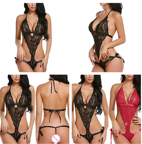Hot Red Black Women Open Bra Crotchless Babydoll Sexy Lingerie Erotic Nylon Bodysuit Underwear Teddies Nightwear Sleepwear