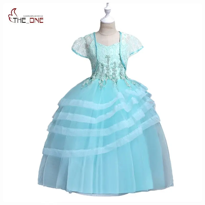

MUABABY Big Girls Princess Party Dress Kids Girls Sundress with Cape Flower Layered Wedding Bridesmaid Pageant Fashion Dresses