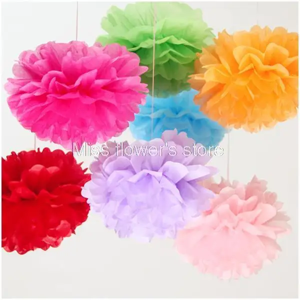 1 шт. 8 дюймов (20 см) оберточная бумага Pom Poms Цветочные шары из бумаги для свадеб