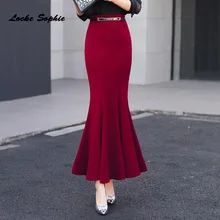 1 шт. с высокой талией юбки Для женщин Большие Размеры Юбки "рыбий хвост" Осень Рим ткань юбка женские узкие юбка-годе для девочек