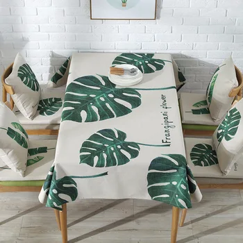 

Table cloth Rectangular Pastoral style Tropical Plants Printed Tablecloth Home Protection and decoration Elegant Table cover