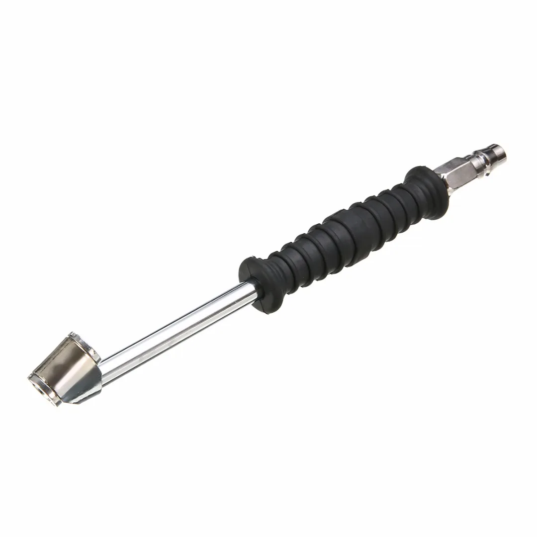 Treyues 1pc Universal Motorcycle Dual Head Long Reach Tire Air Chuck Inflator Metal For Car Auto Bicycle
