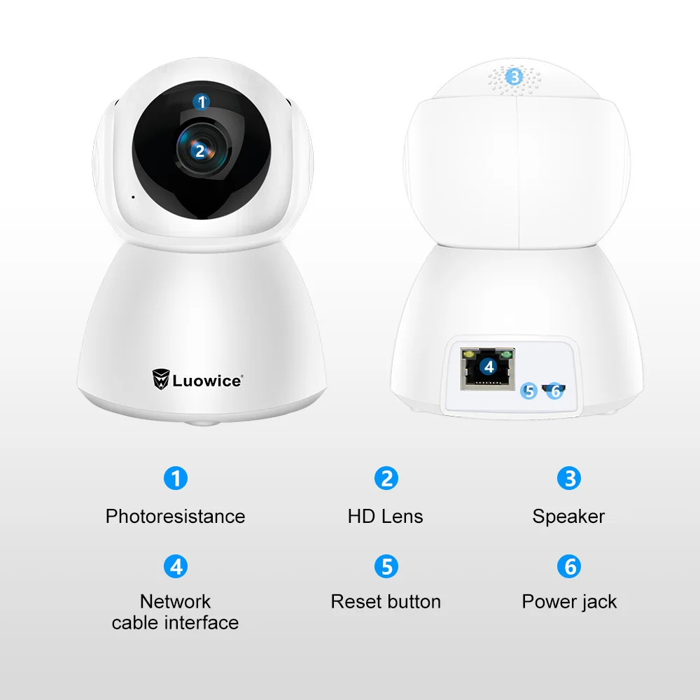 Камера видеонаблюдения H.265 3 Мп full HD Wi Fi двусторонняя аудиосвязь мини камера