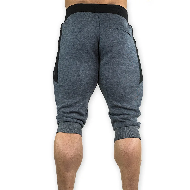 Men's Cotton Casual shorts 3/4 Jogger Capri Pants Breathable Below Knee Short Pants with Three Pockets Men's Cotton Casual shorts 3/4 Jogger Capri Pants Breathable Below Knee Short Pants with Three Pockets