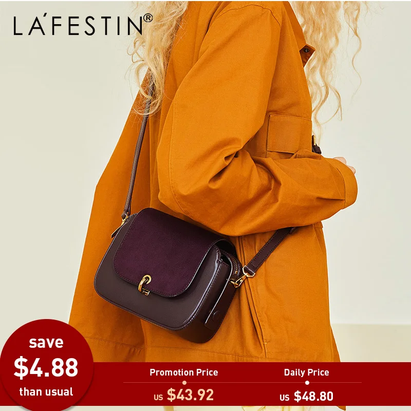 

LA FESTIN 2018 New Fashion Messenger Bag Women Saddle Bag Small Shoulder Bags Innovative C-type Magnetic Buckle Bag Female