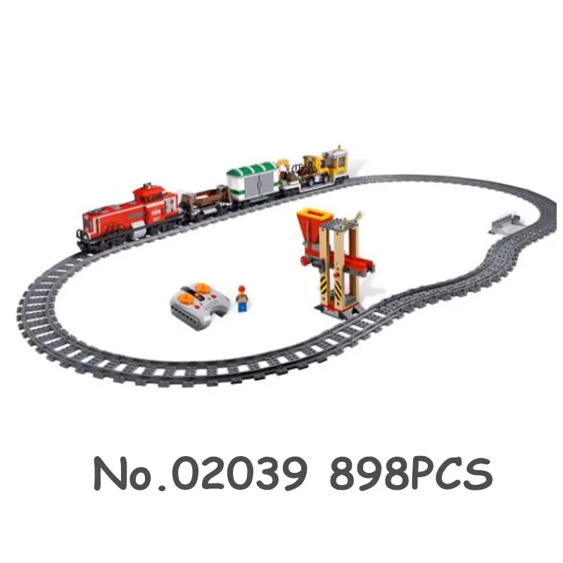 Городской поезд 02039 02010 02009 строительные блоки грузовой Радиоуправляемый поезд треки станция кирпичи Technic 42043 42009 3245 Рождественская игрушка