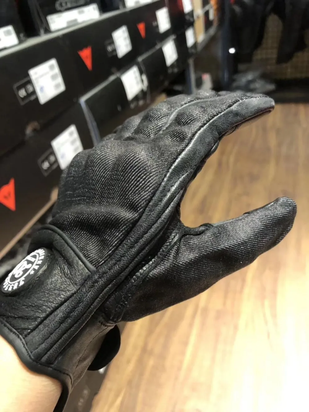 FUYILONG DENIM Leather Protect Gloves Black 3