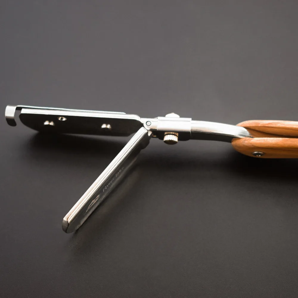 Ручная бритва, Профессиональная парикмахерская бритва из нержавеющей стали с прямым краем, складной нож для бритья, бритва для бороды+ 5 лезвий