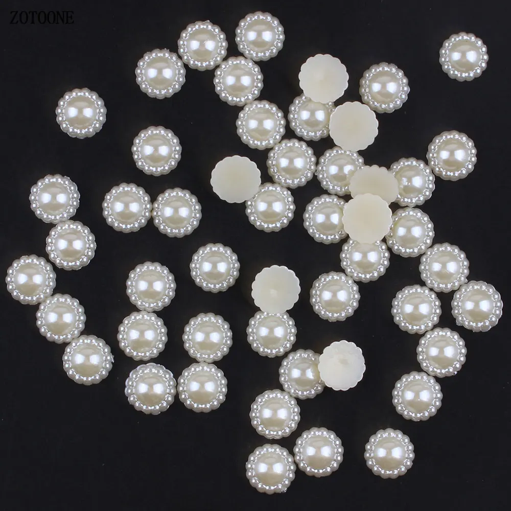 ZOTOONE 50pcs 9-20MM White Flower Rhinestones Crystal Glue on FlatBack Strass Sewing &ampFabric Garment Rhinestone Nail Stone E | Дом и сад