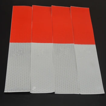 

10PCS Car Reflective Stickers Warning Strip Reflective Truck Auto supplies Night Driving Safety Secure Red White Sticker Styling