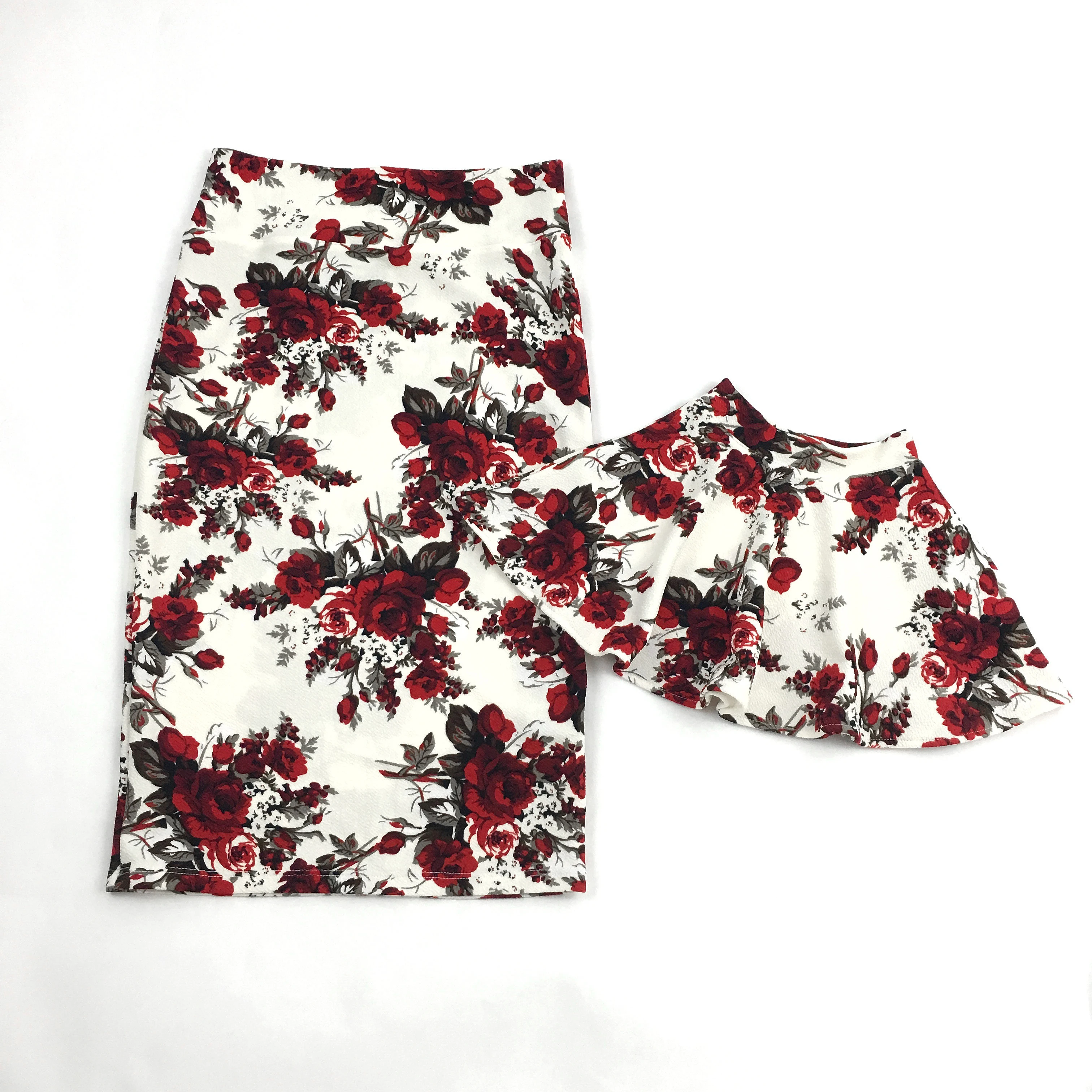 

Sweet Mother Daughter Skirt Family Matching Floral Print Girls Kids Womens Skirt Sundress 2-12T