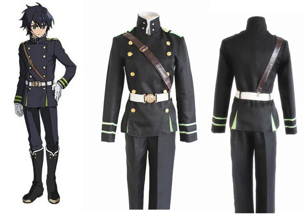 

Seraph of the End Shinoa Hiragi Uniform Cosplay Military Costume Set +Track