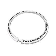 Светло-розовое эмалированное сияющее сердце браслеты с прозрачным фианитом стерлингового серебра 925 пробы-ювелирные изделия