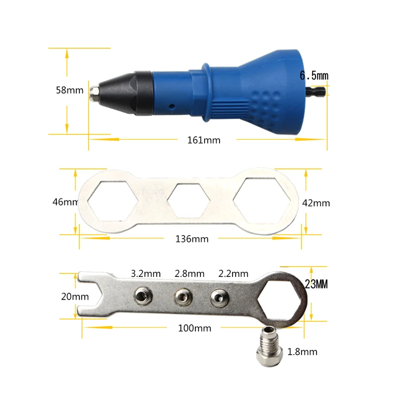 Электрическая заклепка адаптер дрель крепления клепальная гайка пистолет инструмент