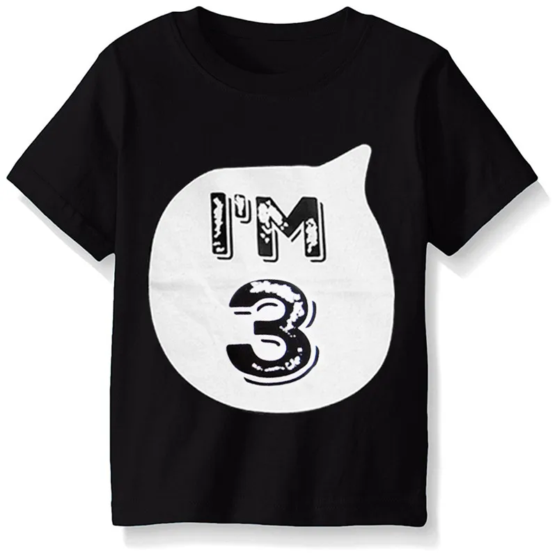 Модная футболка с принтом цифр забавная футболка на день рождения для малышей Детские летние топы для мальчиков, одежда-унисекс для младенцев, повседневная одежда для девочек - Цвет: As Picture