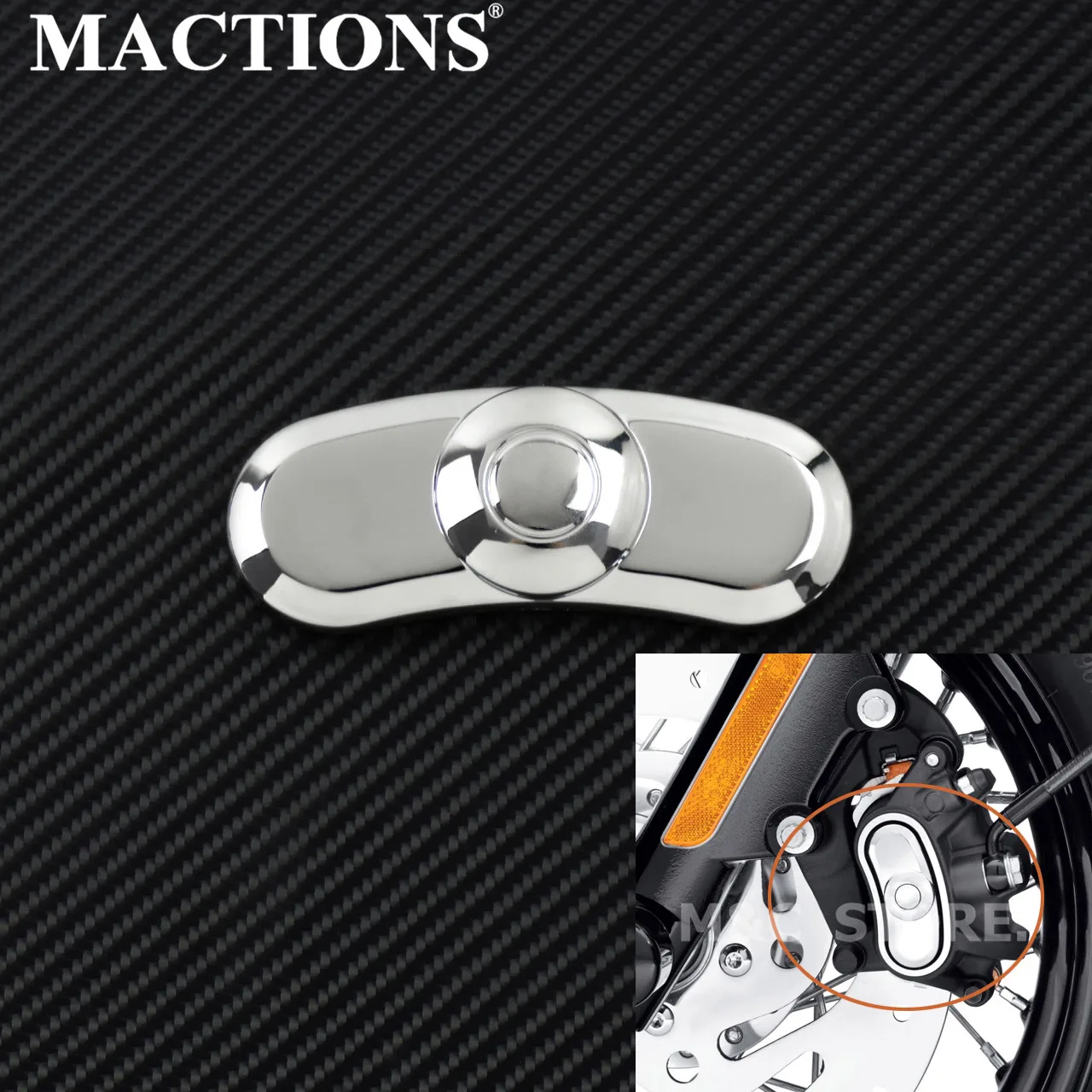 

MACTIONS Chrome ABS Plastic Front Rear Brake Caliper Insert For Harley Sportster 883 1200 XL SuperLow Custom 48 72 2014-2019