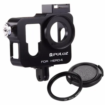 

PULUZ Housing Shell CNC Aluminum Alloy Protective Cage with 37mm UV Lens Filter & Lens Cap for GoPro HERO 4