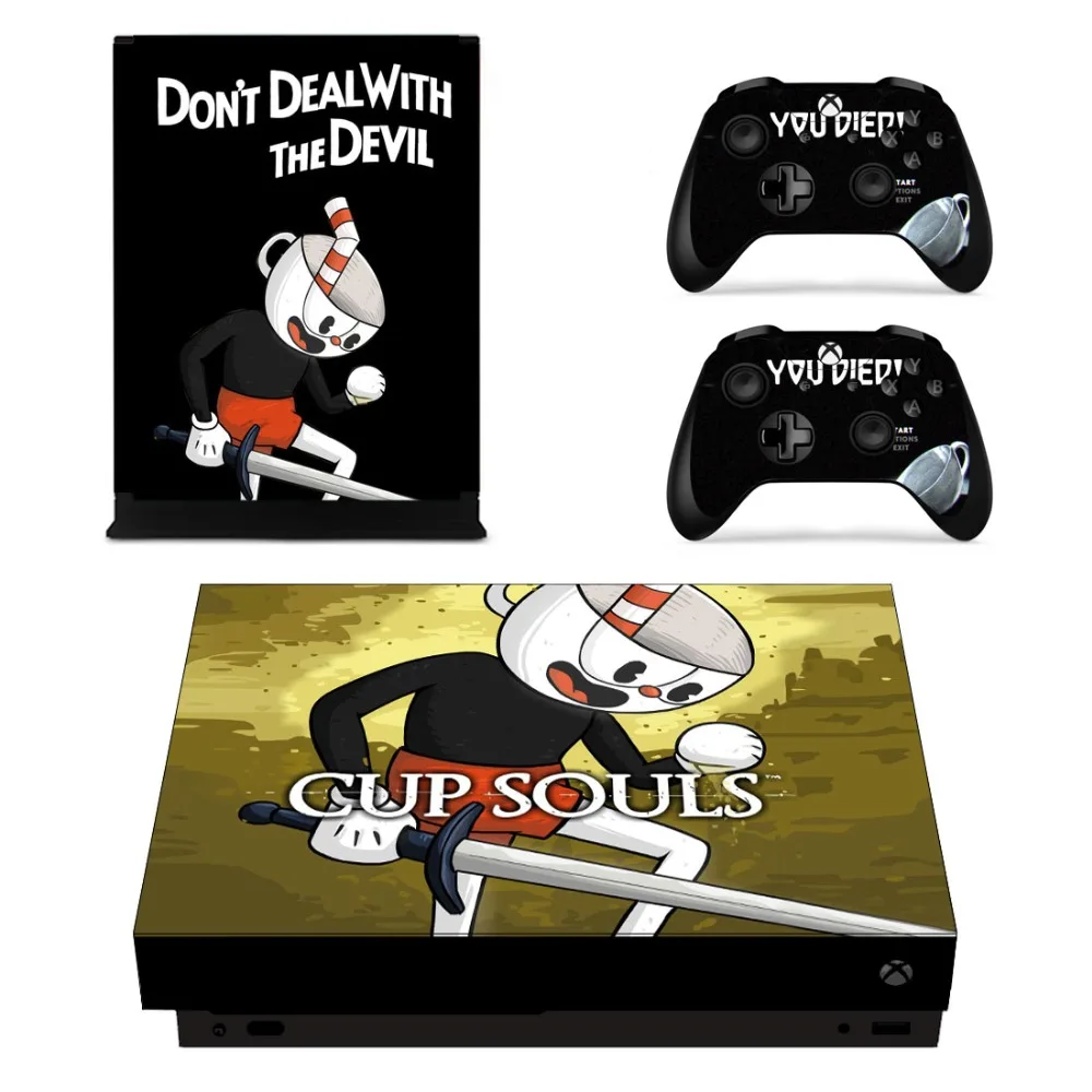 Cuphead Faceplates Skin Console& Controller Decal Stickers for Xbox One X Console+ Controller Skin Sticker