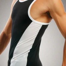 Мужской тонкий сексуальный топ на бретелях из чистого хлопка для спорта и отдыха