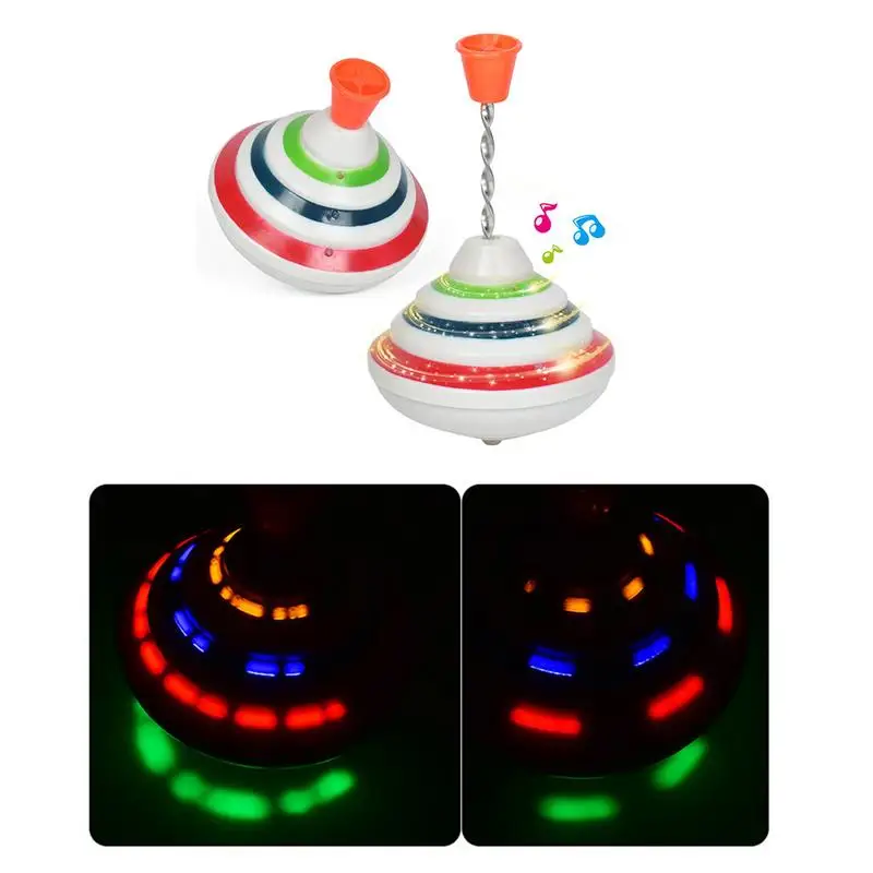 Музыкальный светильник, игрушка с гироскопом, вращающаяся верхняя игрушка, флэш-топ, гироскоп со светодиодом для детей, подарок на день рождения, Классические электрические игрушки для мальчиков
