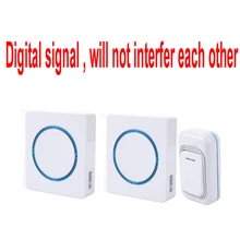 6 шт./лот, водонепроницаемый, 260 м, дальний беспроводной дверной звонок, беспроводной дверной звонок, беспроводной звонок, дверной звонок, 48 мелодий и 16 аккордов