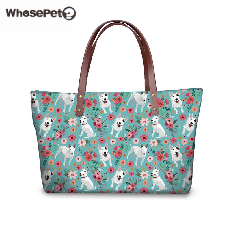 

WHOSEPET Bull Terrier Messenger Bag For Grils Summer Travel Waterproof Luxury Handbags Women Bags Designer Large Shoulder Bags