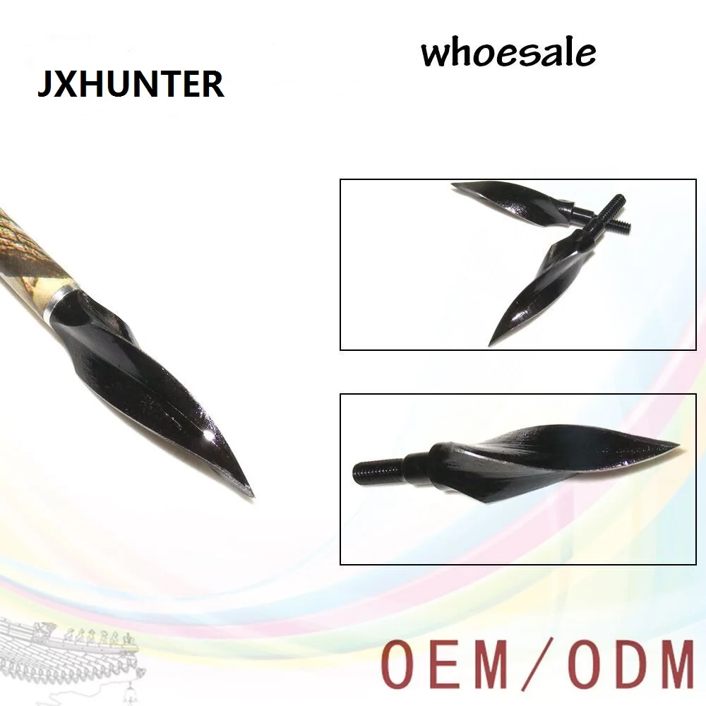 3pcs Metal Broadheads Rotation Shape 2.3 inch Sharp Arrowhead Archery