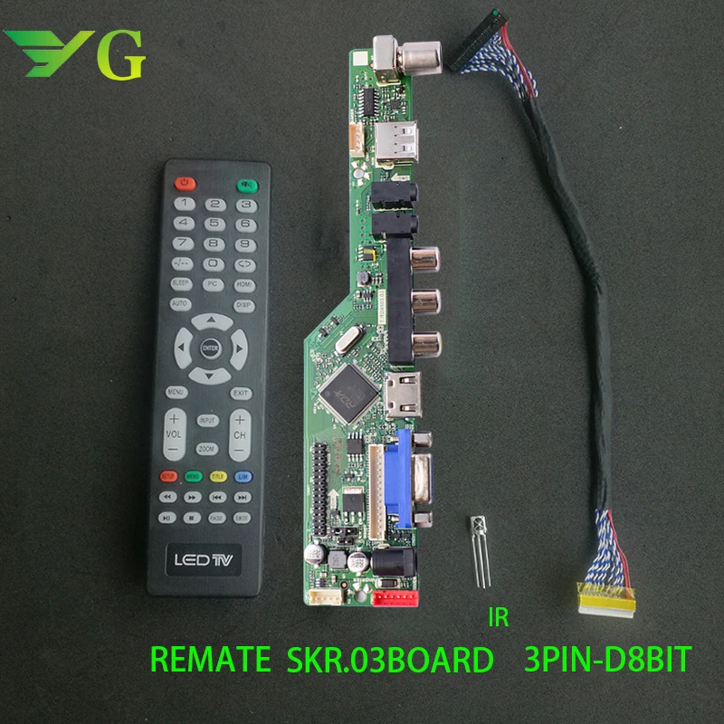 

T.RD8503.03 SKR.03 8501 Universal LCD LED TV Controller Driver Board PC/VGA/HDMI/USB for V56 V59 V29 30PIN-D8B LVDS CABLE