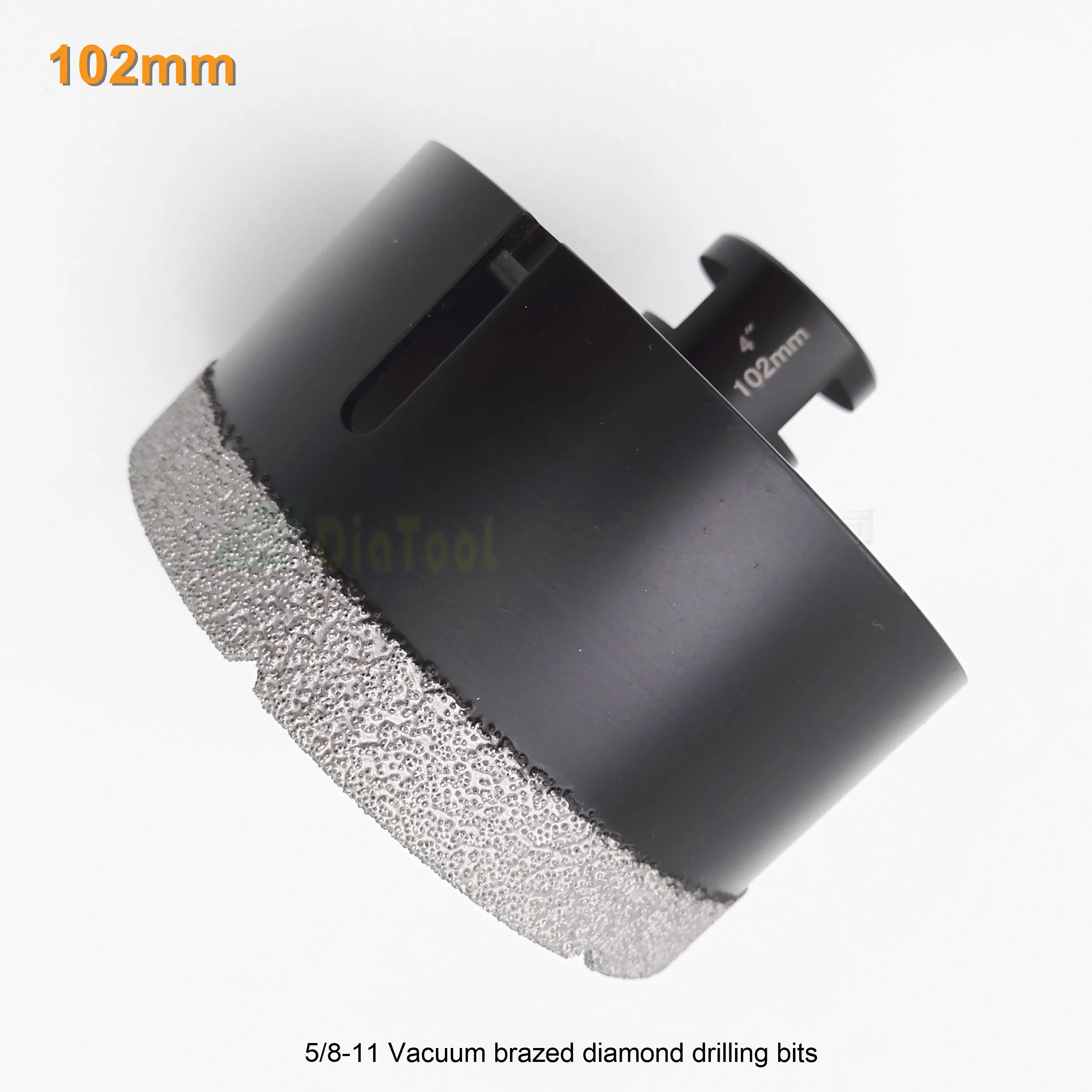 DIATOOL Diameter 102mm 4" Vacuum Brazed Diamond Dry Drilling Bits 5/8-11 Connection Drill Core Bits For Grantie Marble Tile