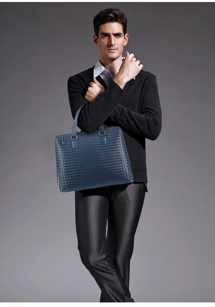 Большая емкость брендовая кожаная деловая мужская сумка 14 дюймов Сумка для ноутбука Европейский повседневный мужской кожаный портфель