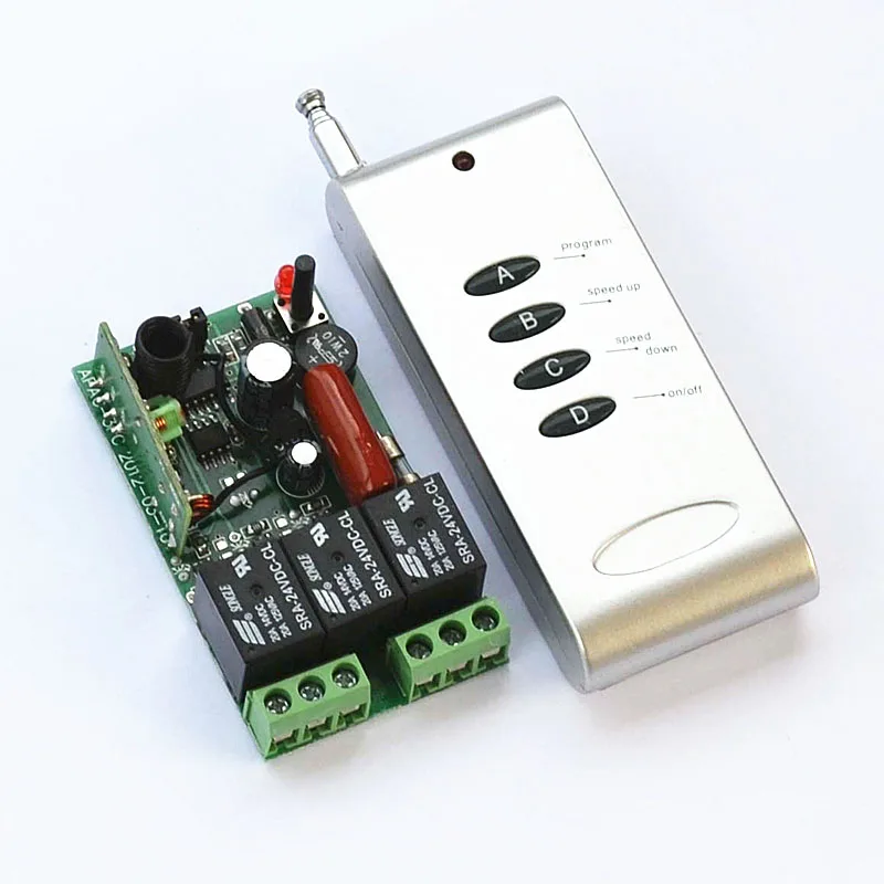 

AC 110V 220V 3CH wireless remote control switch, access control lamp pump, motor forward and reverse controller