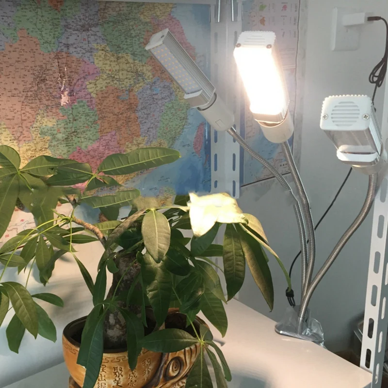 60 Вт Светодиодная Вегетативная лампа, полноспектральная лампа для роста растений, три 360 градусов Gooseneck офисная подсветка для растений, для