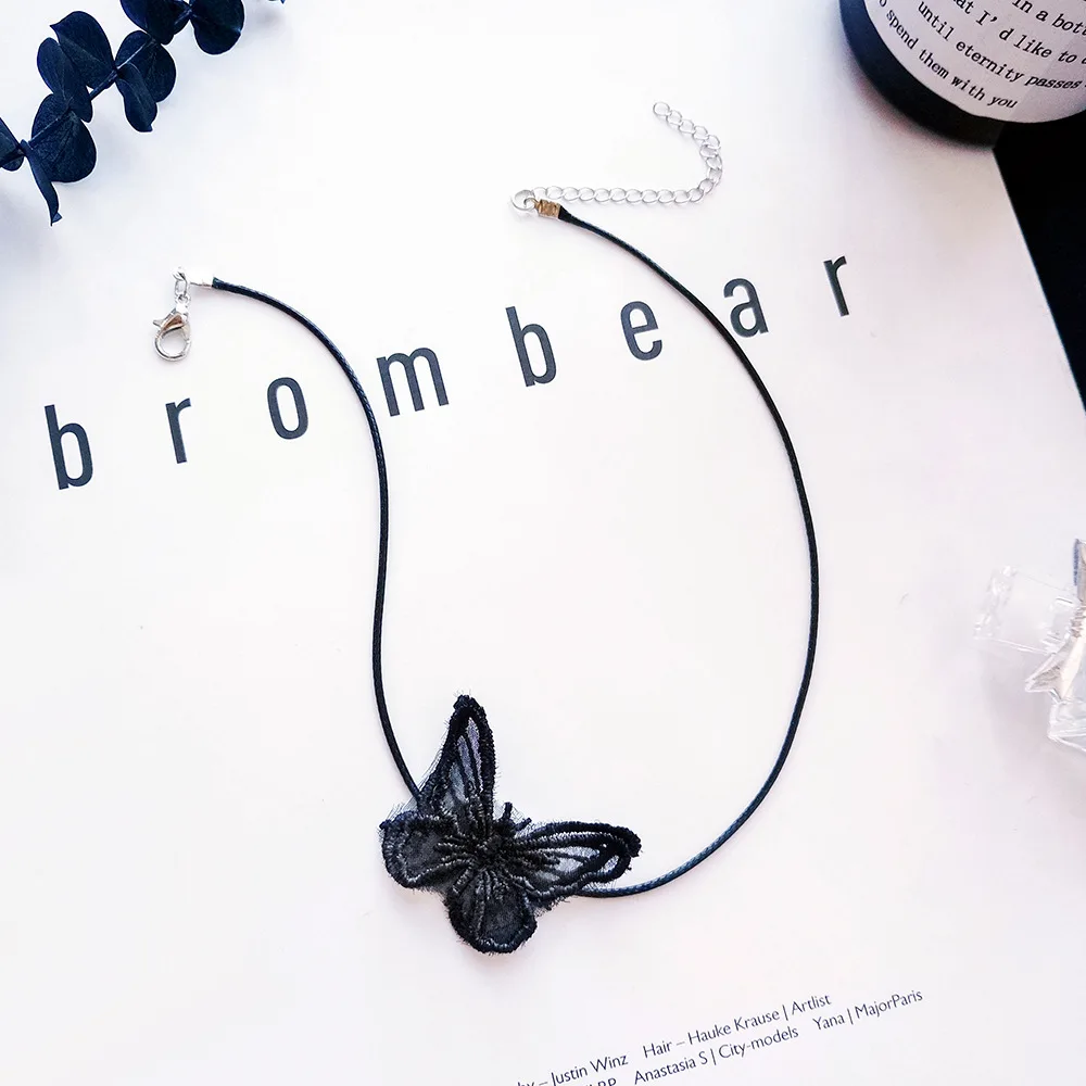 

Lace butterfly pendant neckband neck necklace jewelry collar short necklace female clavicle chain Gift Women 2019