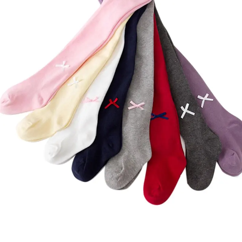 

Infant Tights Girls Leg Warmer Children's Baby Fall Stockings Cute Cotton Tights With Bowknot